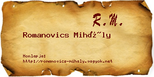 Romanovics Mihály névjegykártya