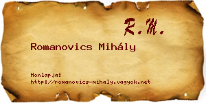 Romanovics Mihály névjegykártya